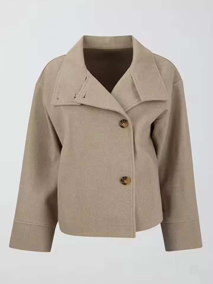 Georgina | Long Sleeve Button-Front Jacket with Collar