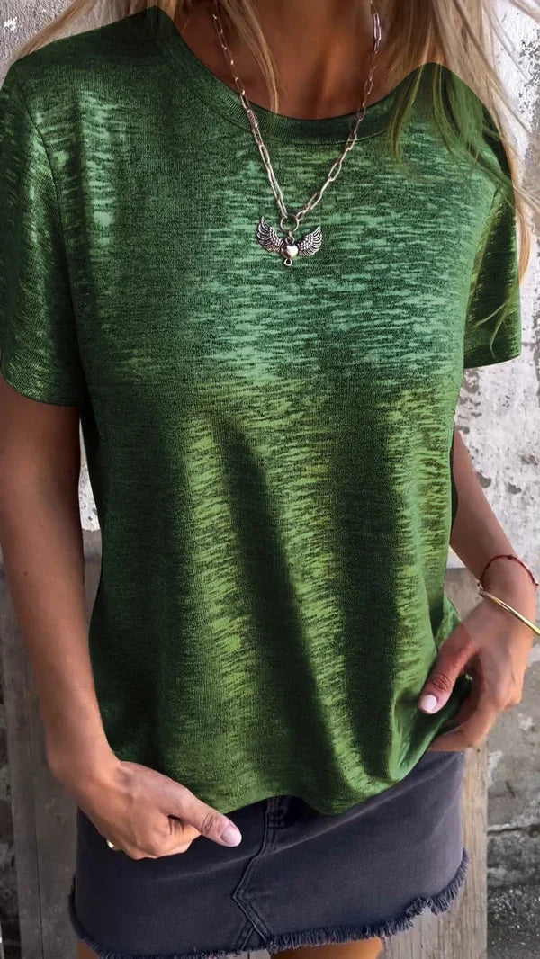 Aiyana | Short Sleeve Burnout Effect T Shirt