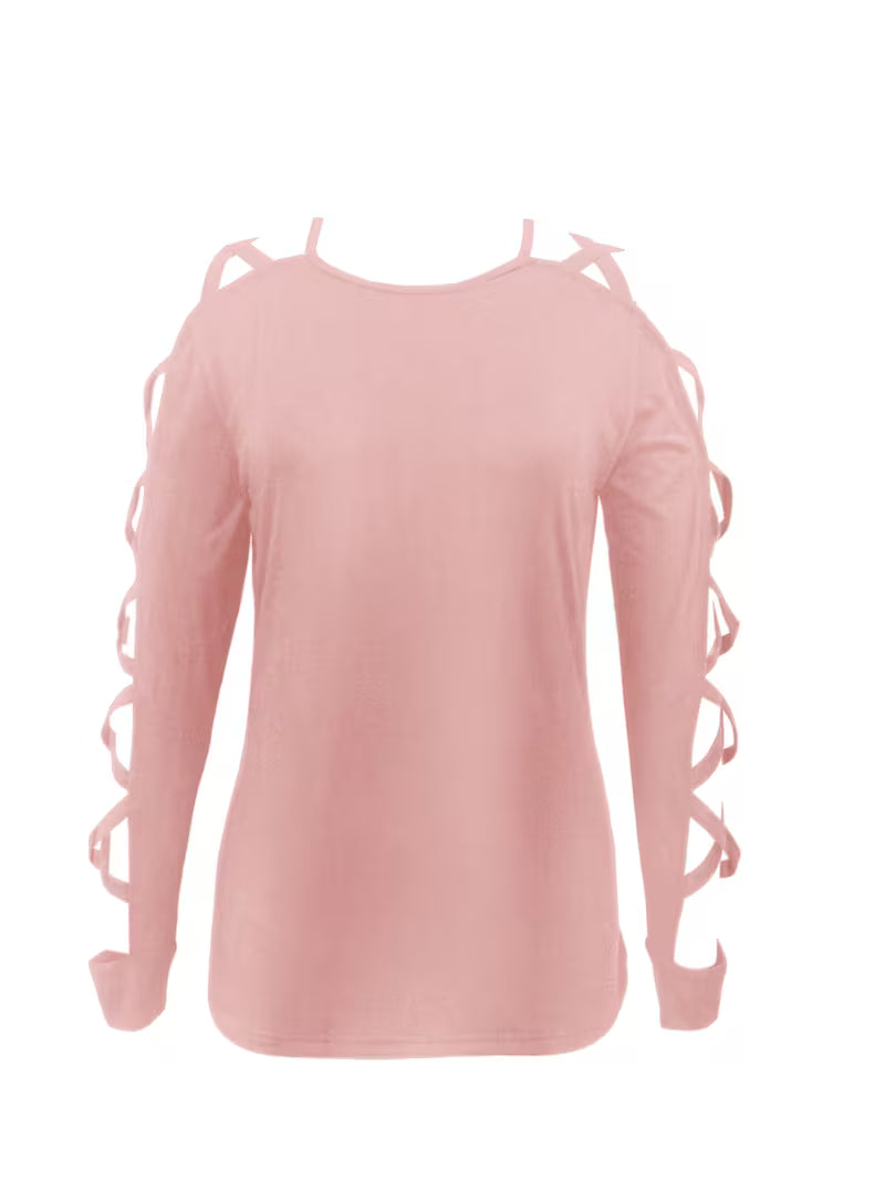Yoonju | Cutout Long Sleeve Crisscross Sleeve Top