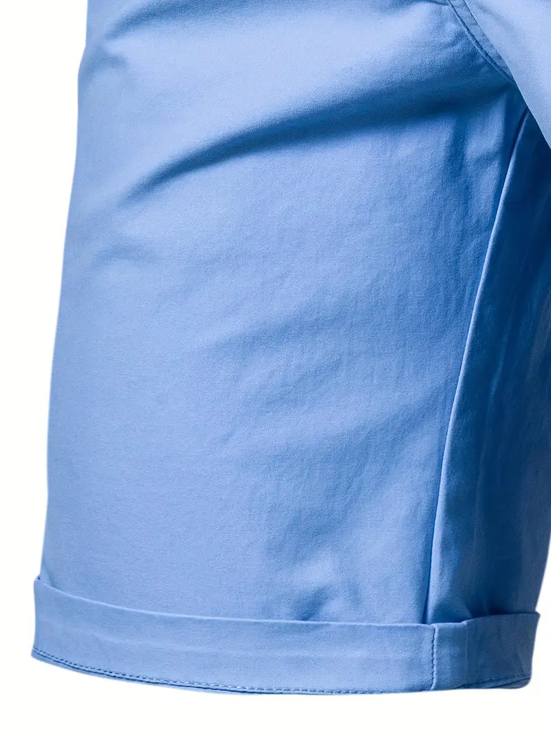 Baird - Casual Elastic Waist Pocket Shorts