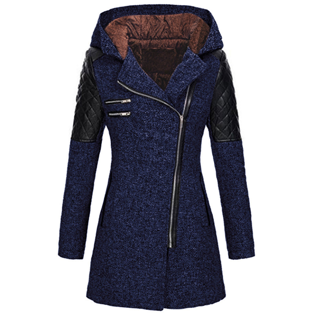 Eszter | Hooded Asymmetric Zip Longline Coat