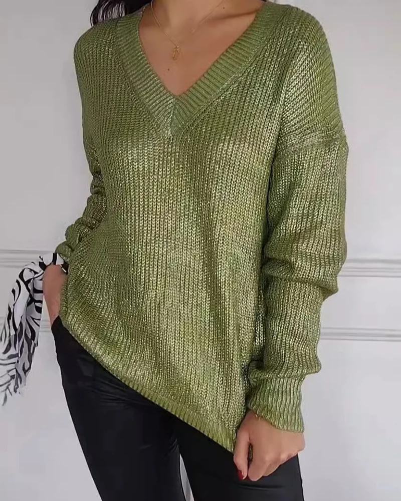 Natasja | V-Neck Long Sleeve Knitted Jumper