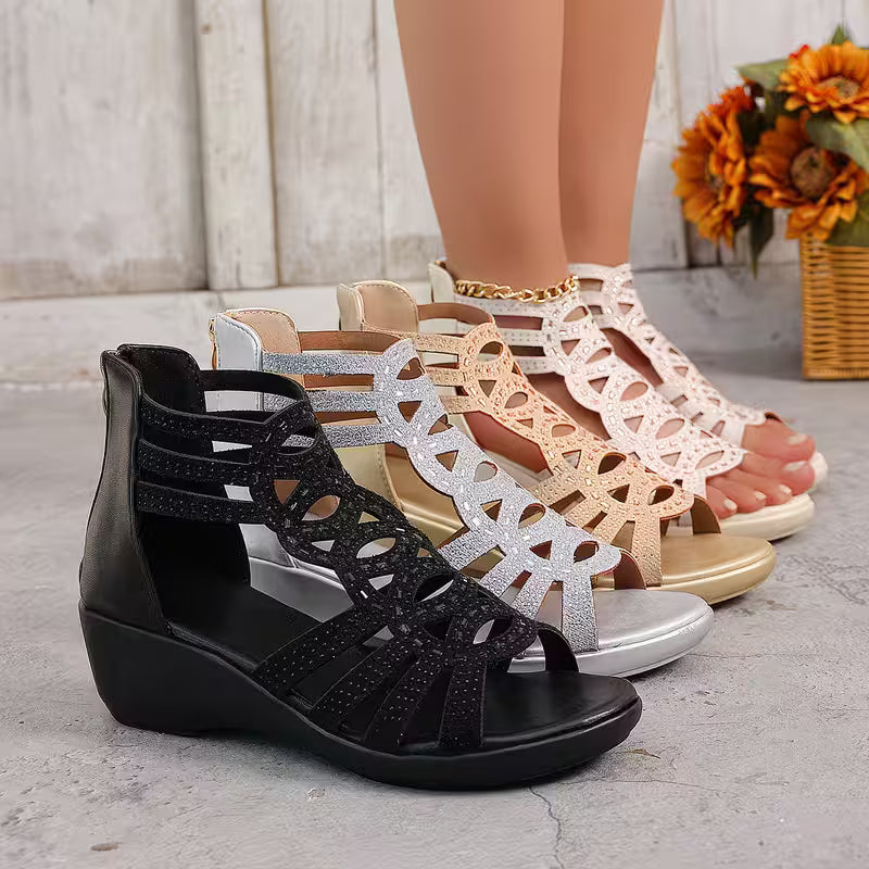 Umona – Open Toe Cut Out Wedge Sandals