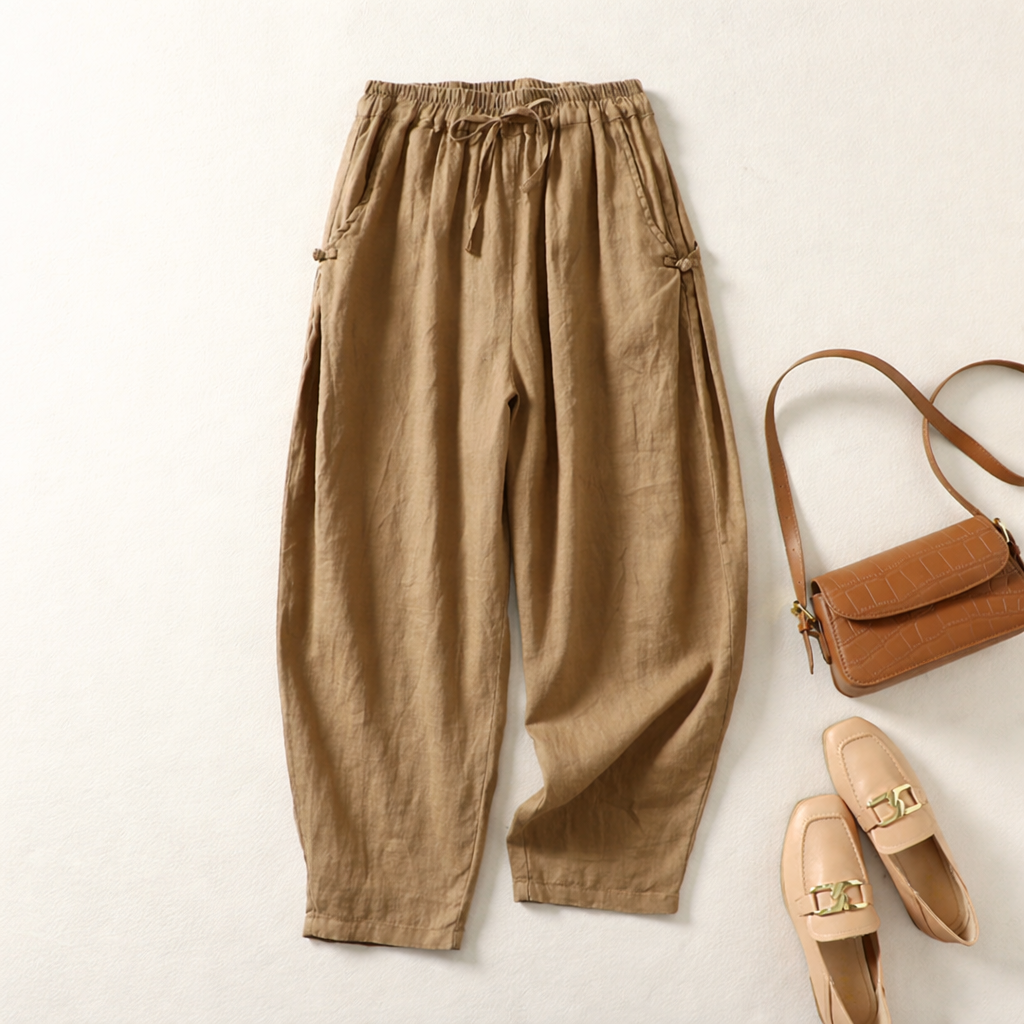 Zerelda | Loose Drawstring Barrel Leg Trousers