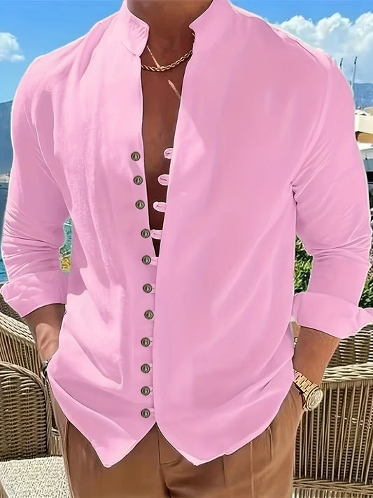 Shayne | Stand Collar Button Front Shirt