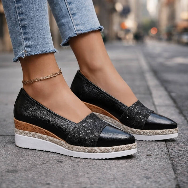 Jahaira | Wedge Espadrille Pointed Toe Slip-On Shoes
