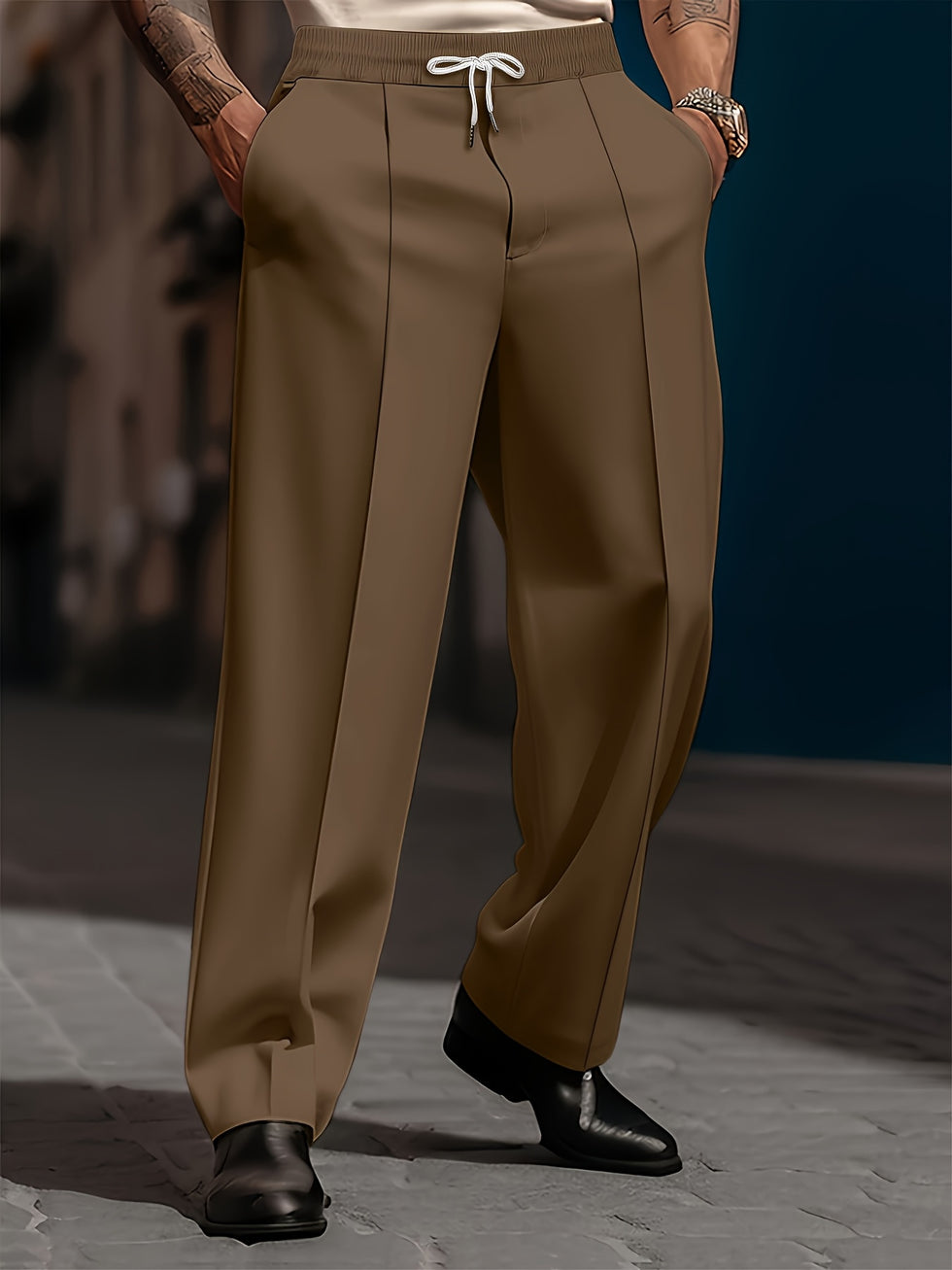 Raimi | Trousers Drawstring Waist Wide Leg Fit