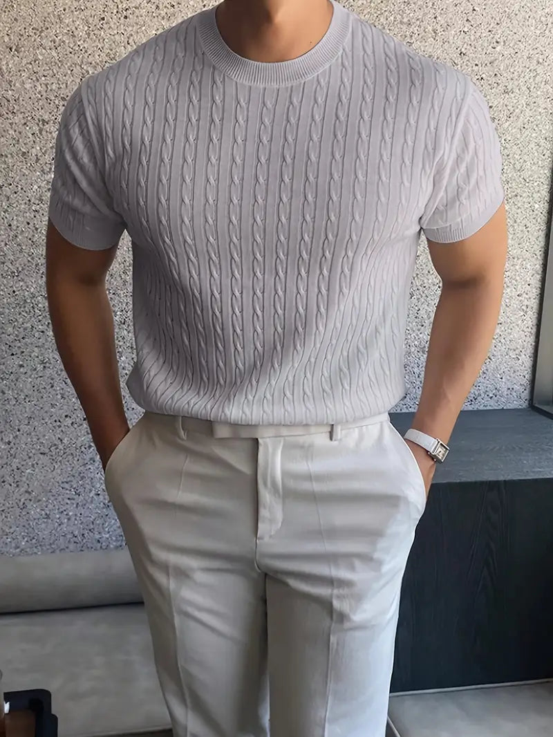 Kiril - Cable Knit Short Sleeve Jumper