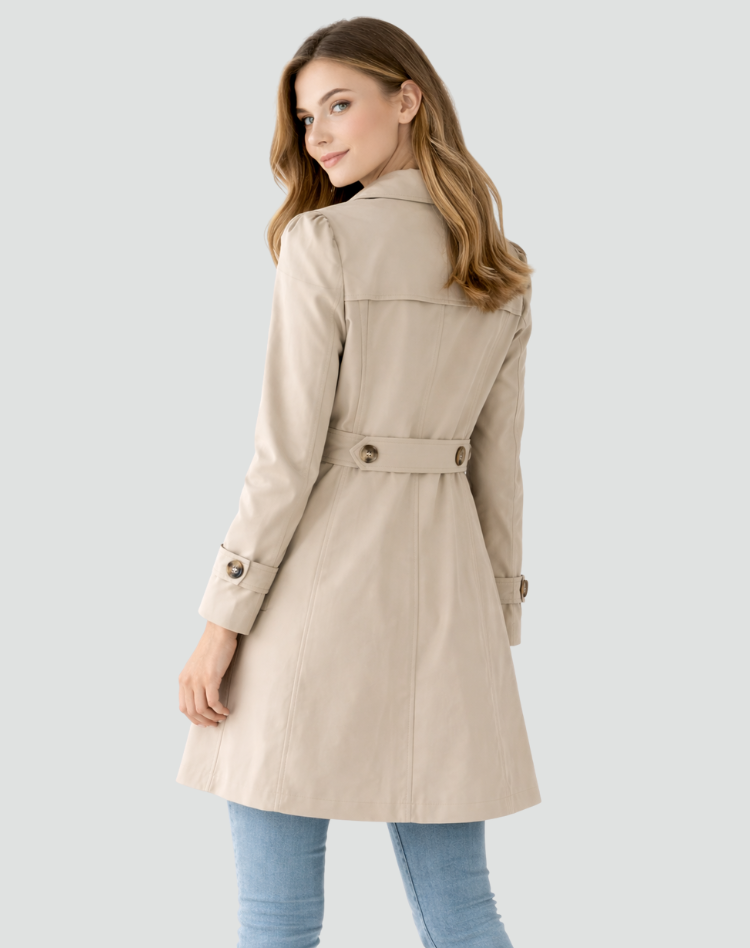 Snjezana | Long Sleeve Notched Collar Button Front Coat