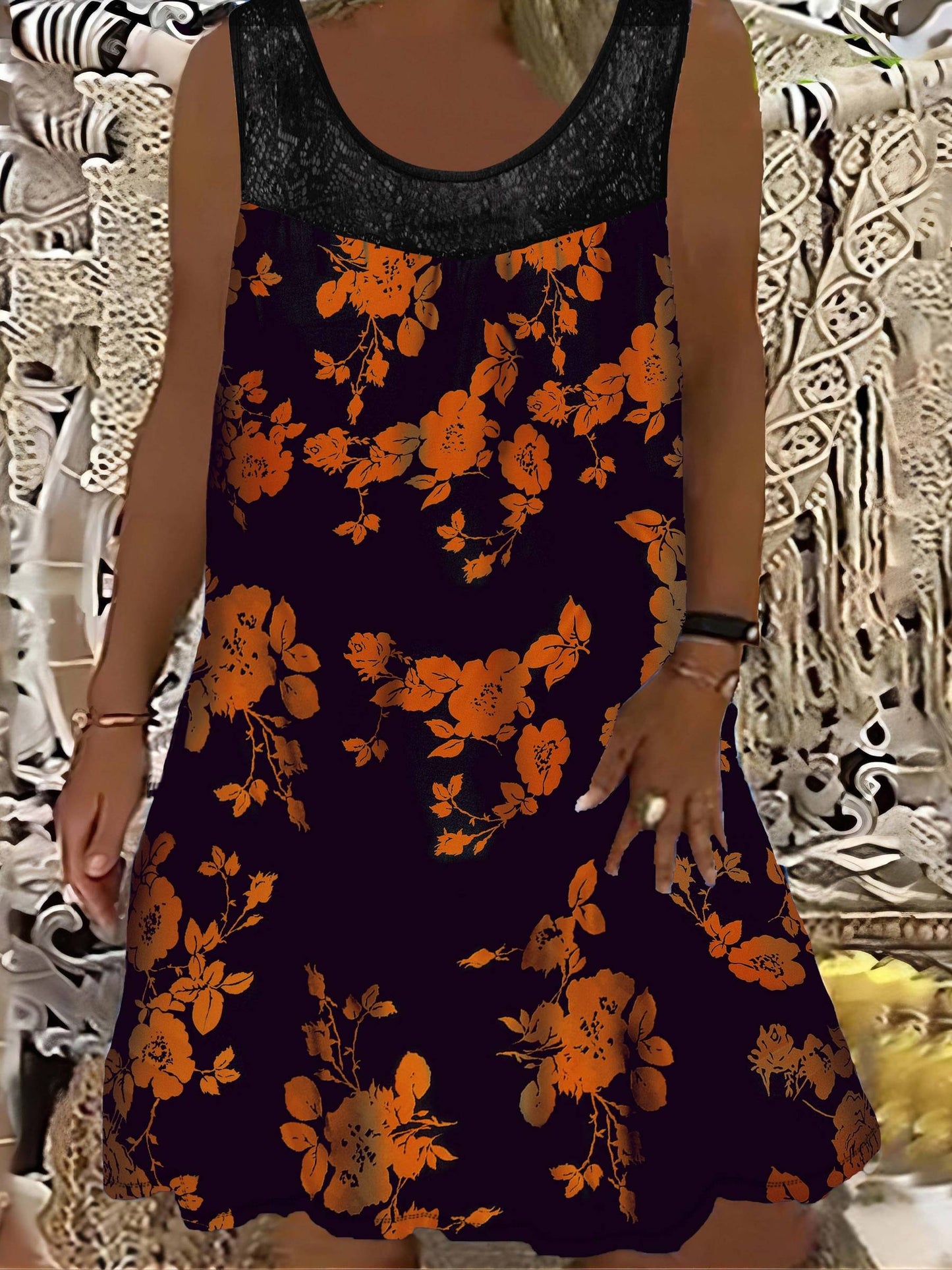 Samudri | Floral Lace Mini Dress