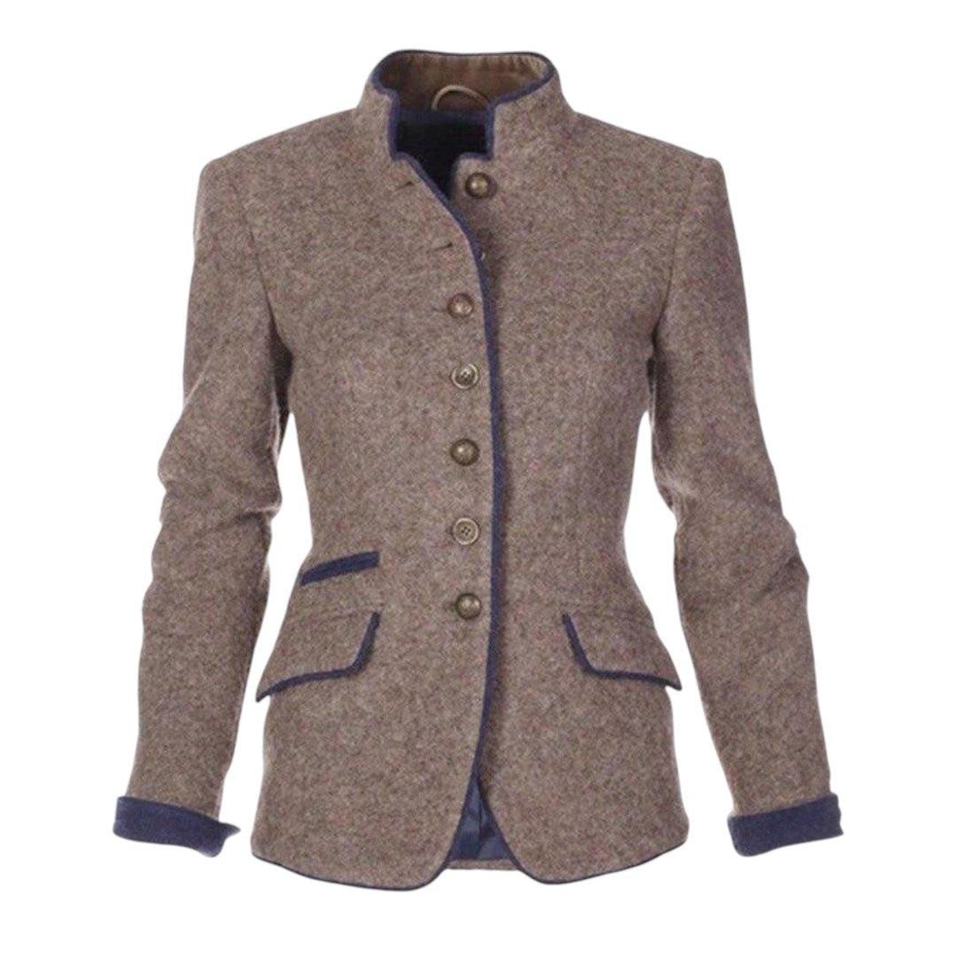 Nysha | Blazer Stand Collar Button Front Tailored Fit