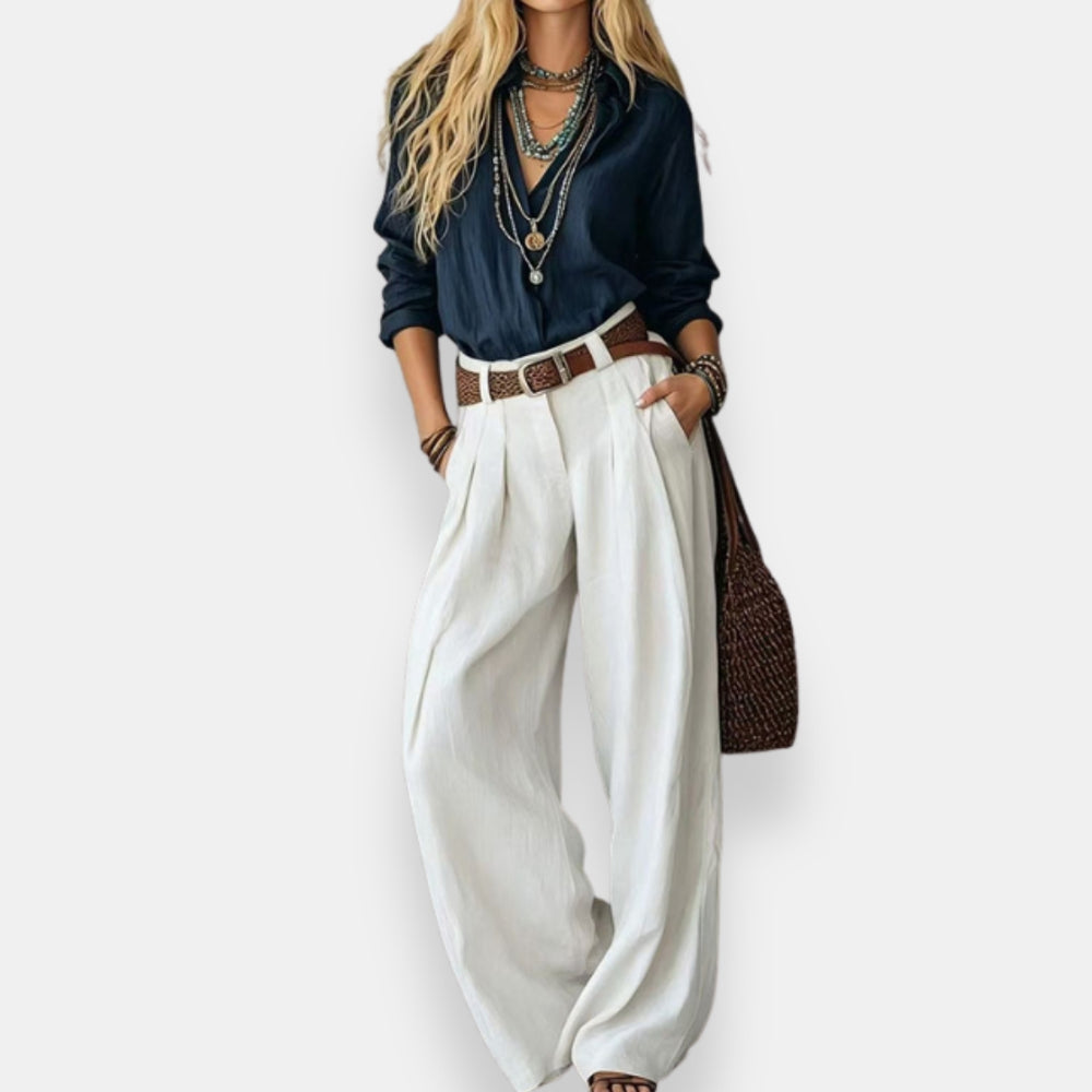 Orable | Shirt and Wide Leg Trouser Set