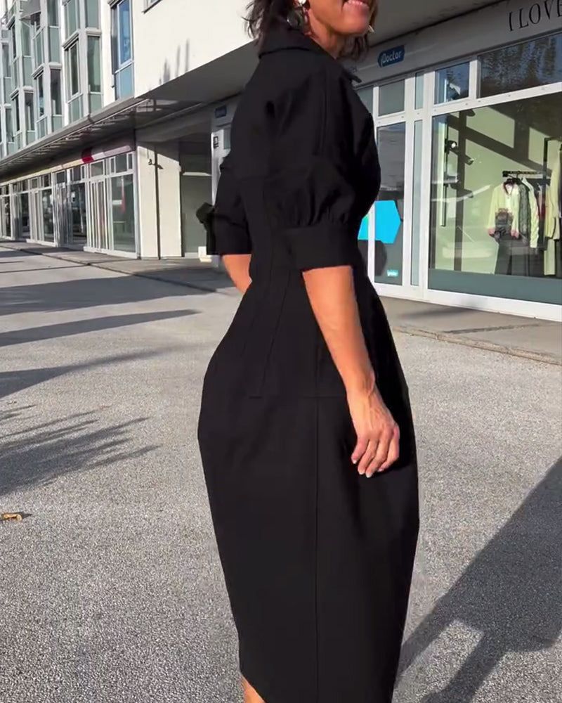 Lunya | Collared Midi Shirt Dress