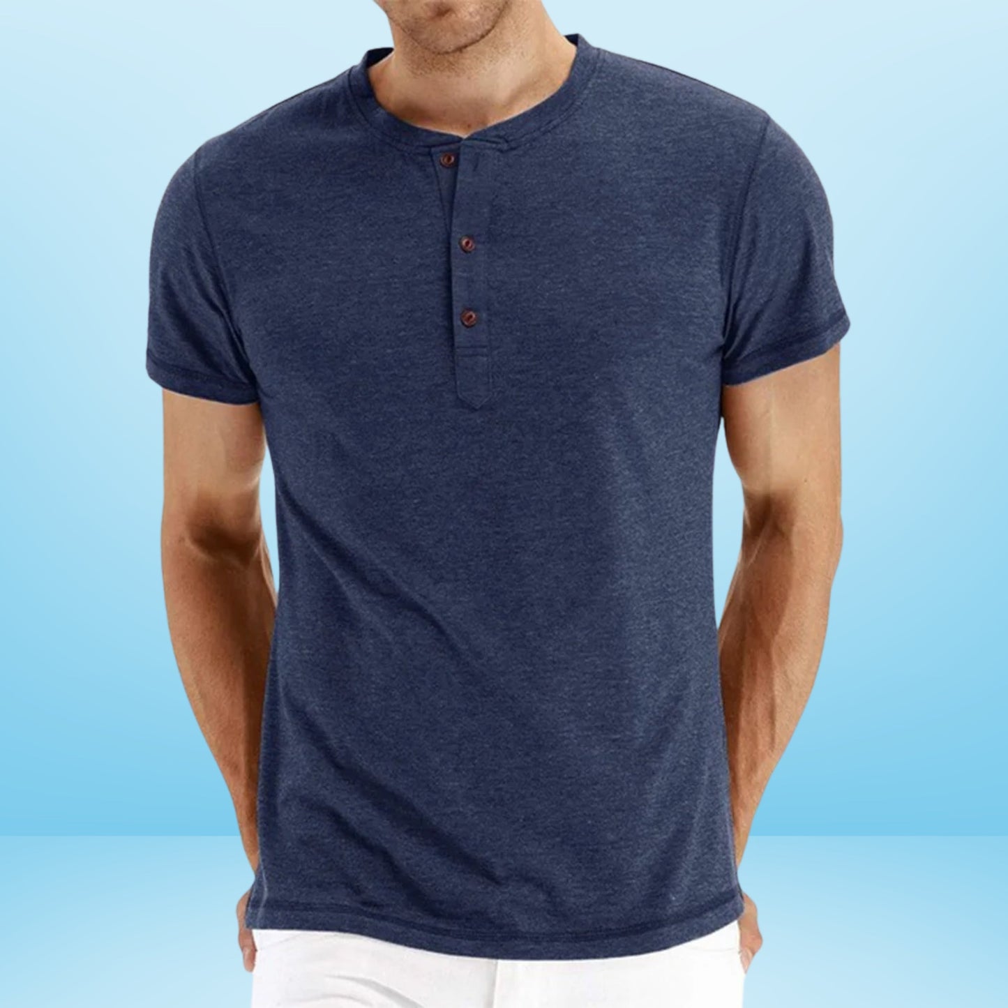 Bilgert | Short Sleeve Henley Neck T-Shirt