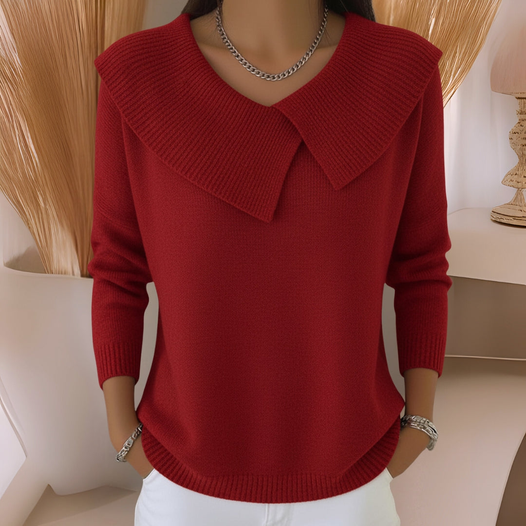 Yamina | Jumper Oversized Collar Long Sleeve Knit