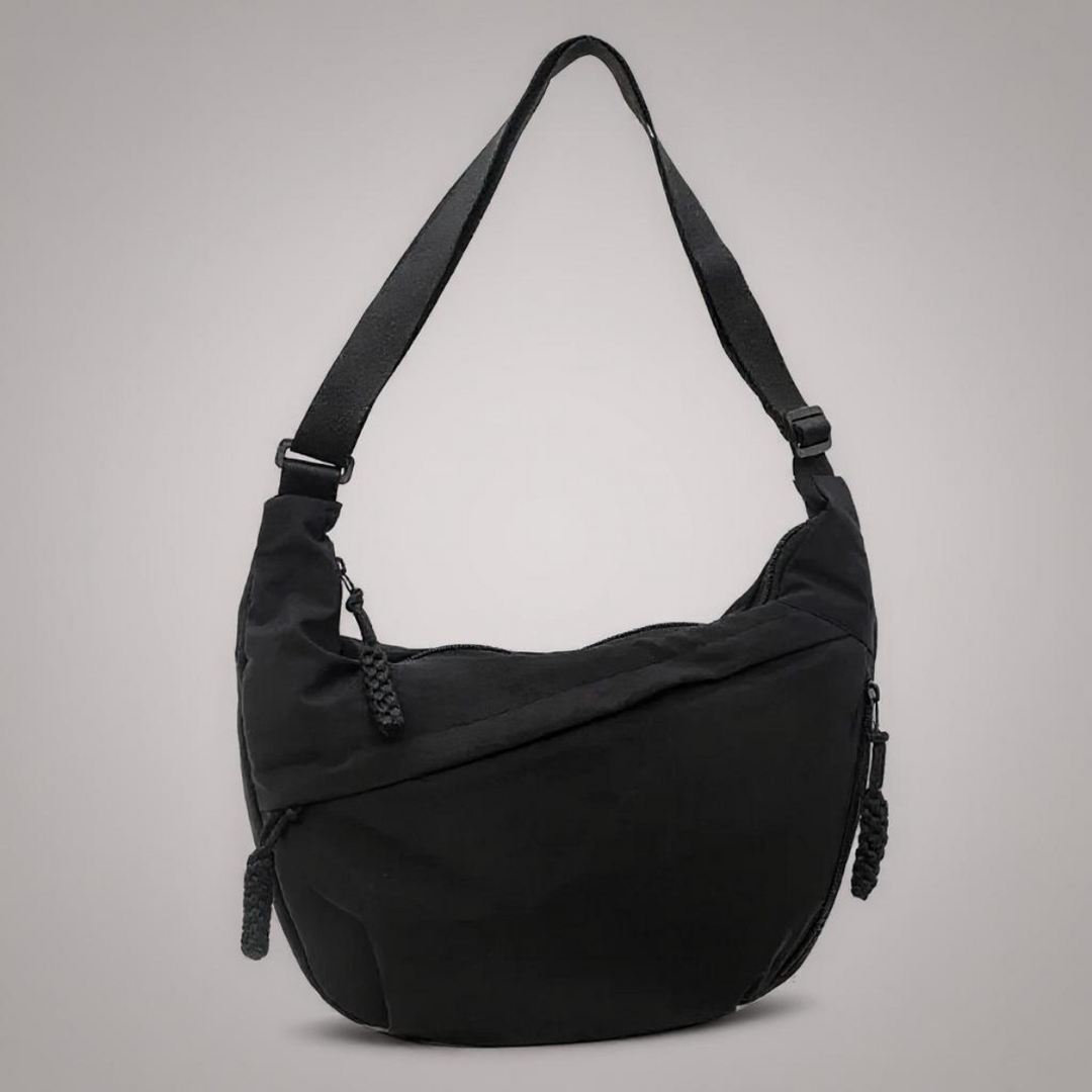 Soukaina | Crescent Shoulder Bag With Zipper Pockets