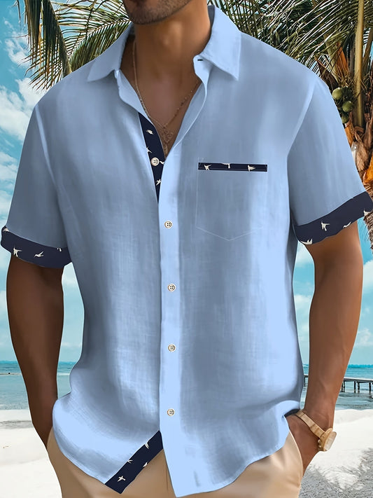 Julio - Short Sleeve Contrast Trim Button Shirt
