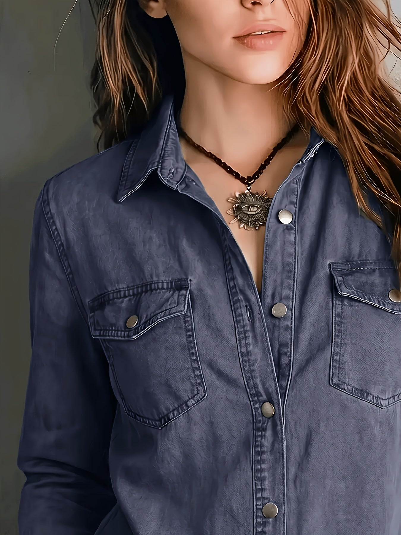 Blazka | Long Sleeve Button Front Shirt with Pockets