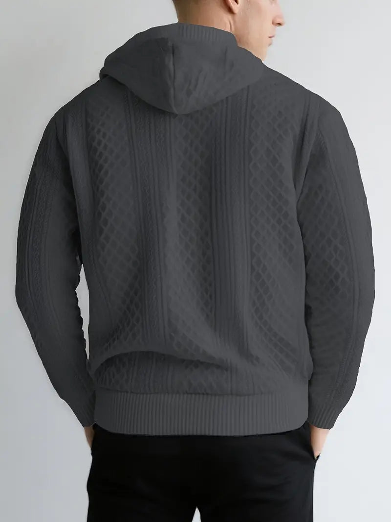 Karah | Long Sleeve Textured Knit Hooded Jumper