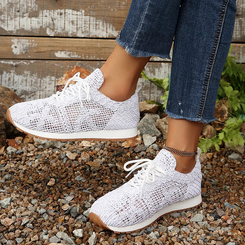 Susannah | Crochet Lace Up Casual Trainers