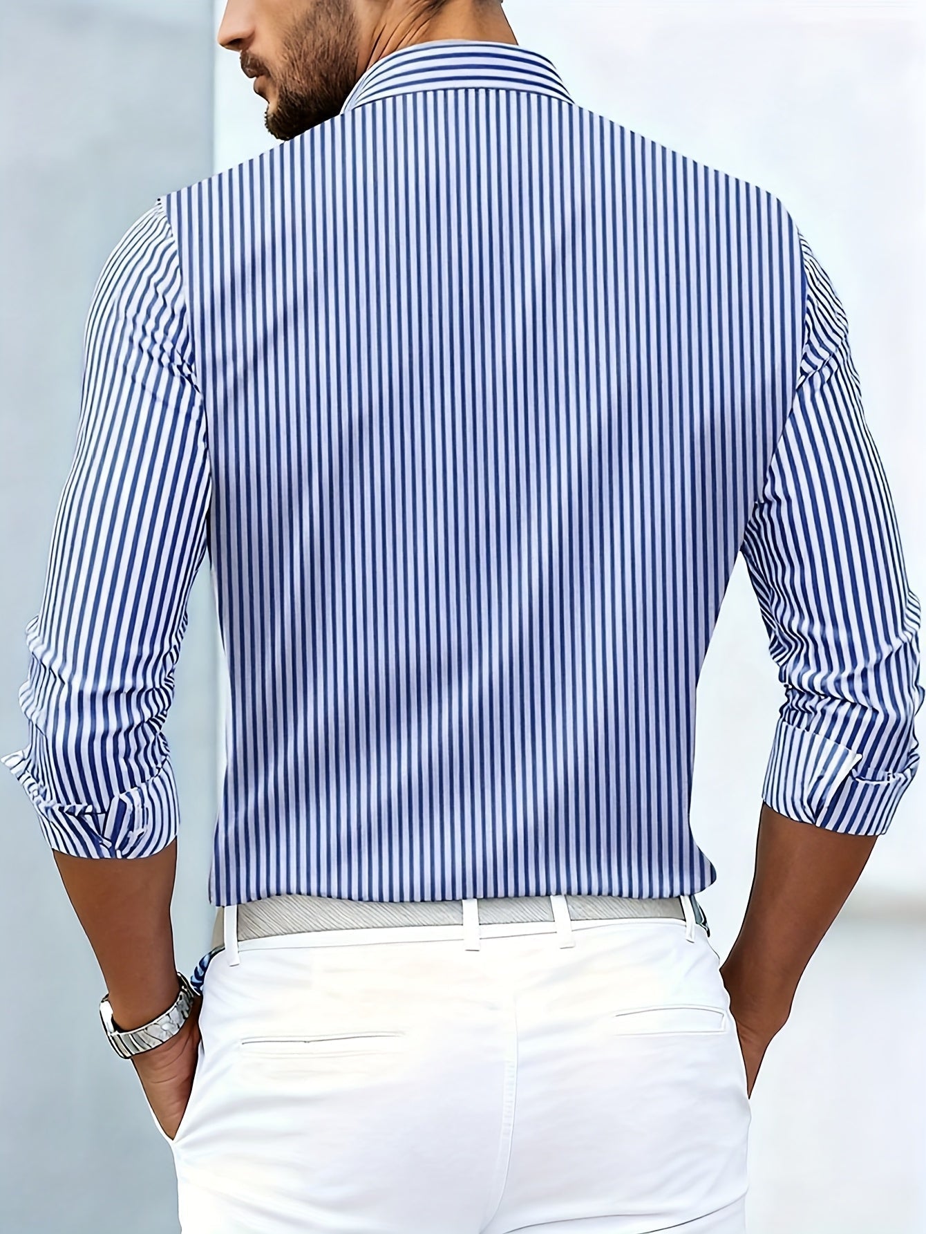 Emmerson | Shirt with Striped Patchwork Button Front