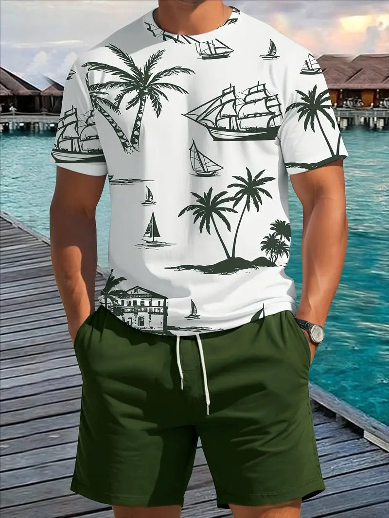 Barea | T Shirt Shorts Set Tropical Print