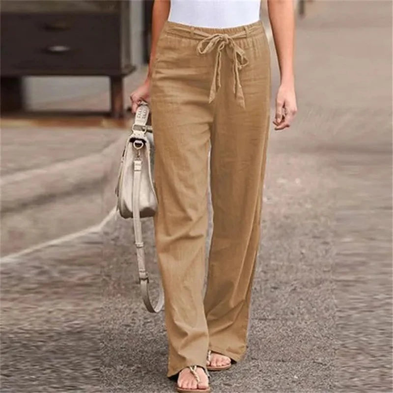 Ilnara | Wide Leg Linen Trousers