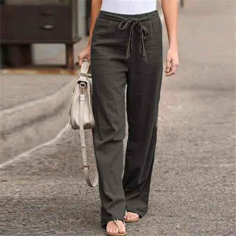 Ilnara | Wide Leg Linen Trousers