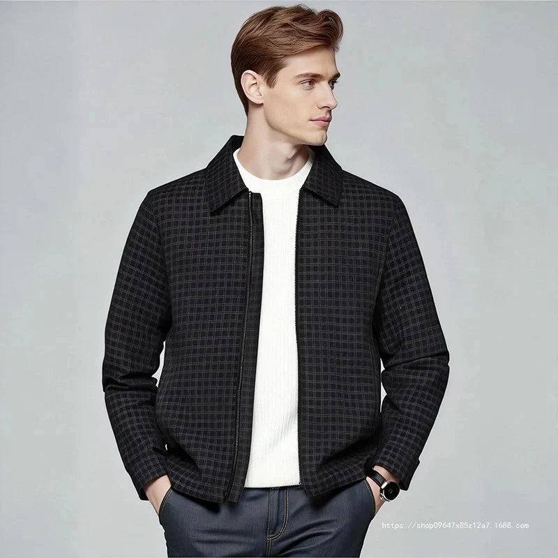 Graeme | Checked Jacket Long Sleeve Zip Front