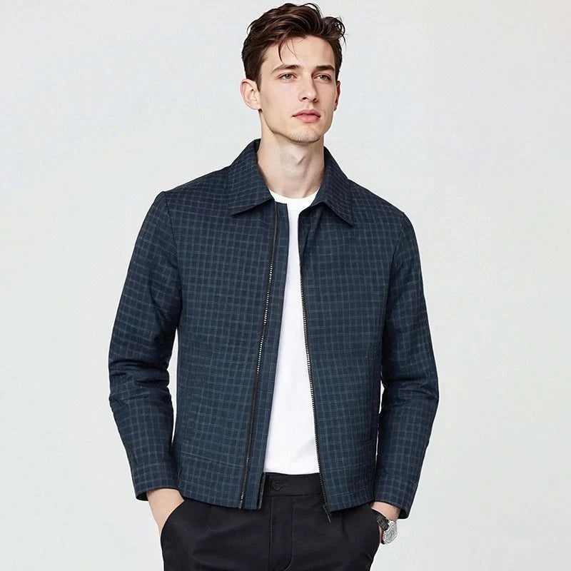 Graeme | Checked Jacket Long Sleeve Zip Front