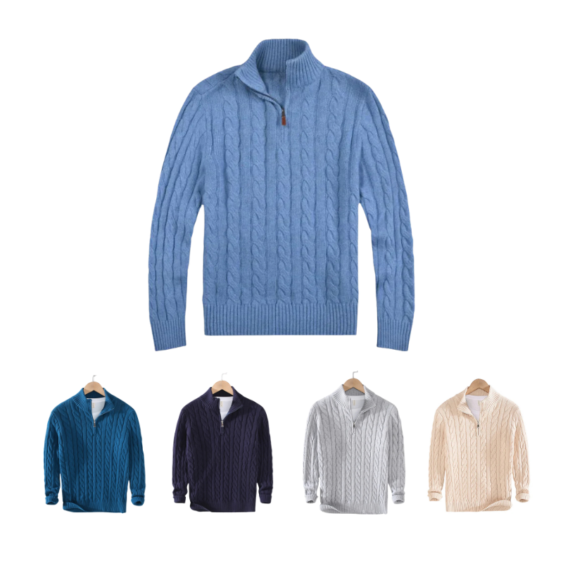 Billings | Half Zip Cable Knit Jumper