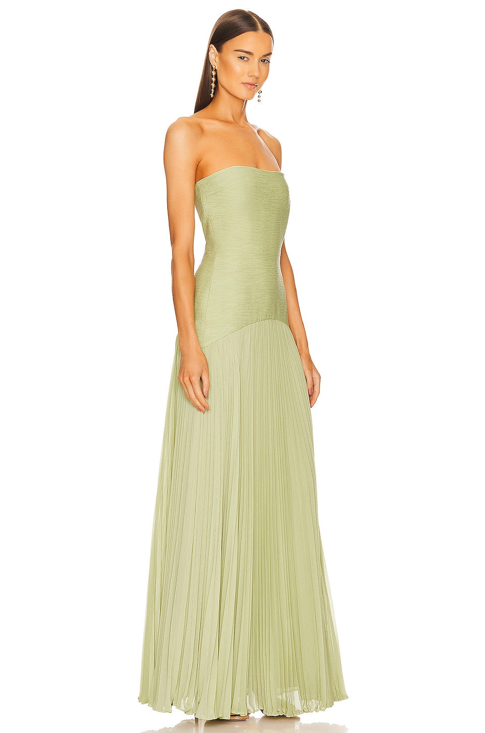 Carina | Strapless Pleated Maxi Evening Dress