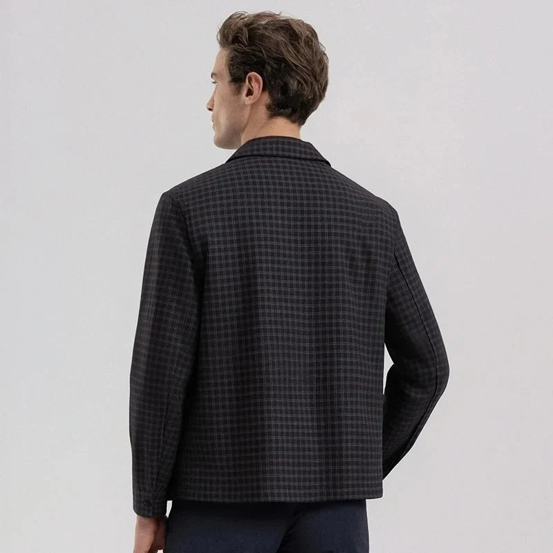 Graeme | Checked Jacket Long Sleeve Zip Front