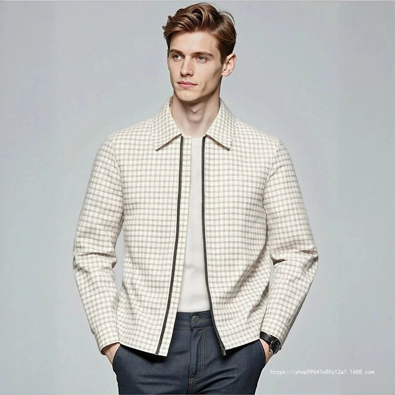 Graeme | Checked Jacket Long Sleeve Zip Front
