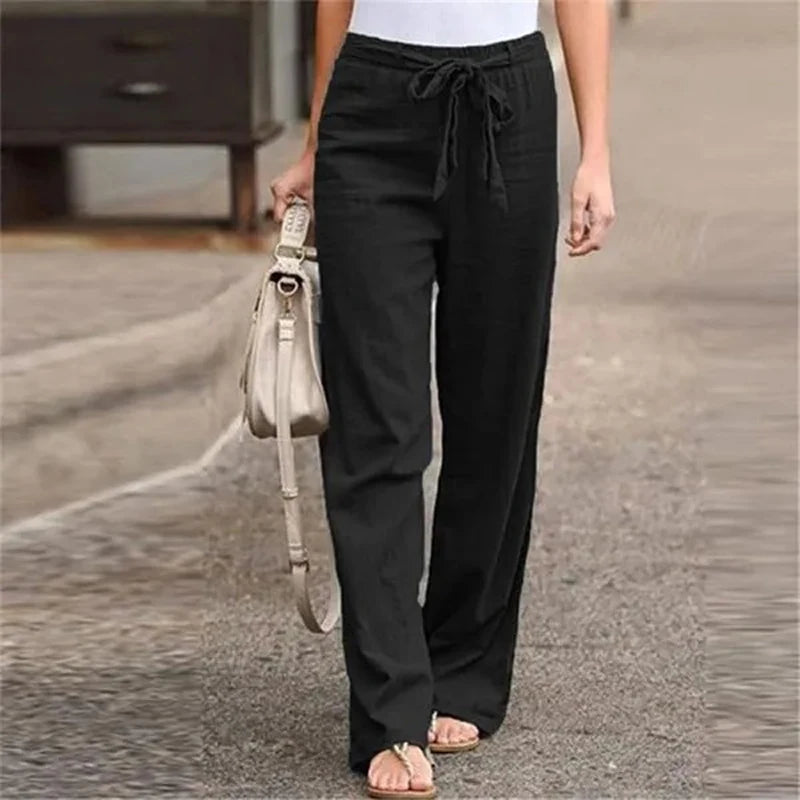Ilnara | Wide Leg Linen Trousers