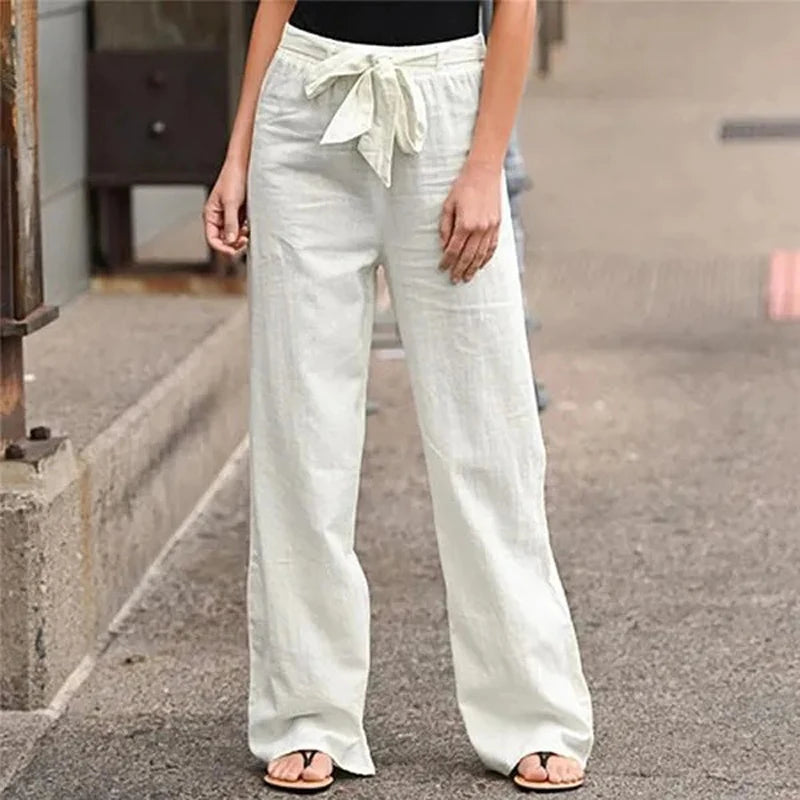 Ilnara | Wide Leg Linen Trousers