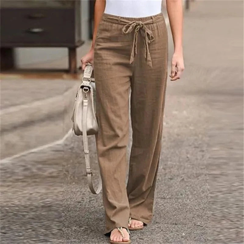 Ilnara | Wide Leg Linen Trousers