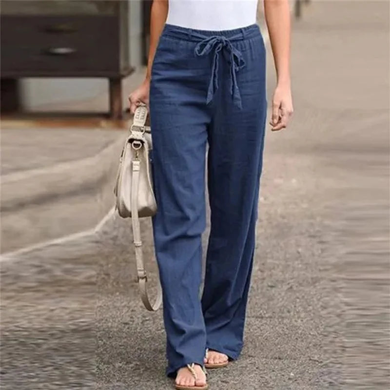 Ilnara | Wide Leg Linen Trousers