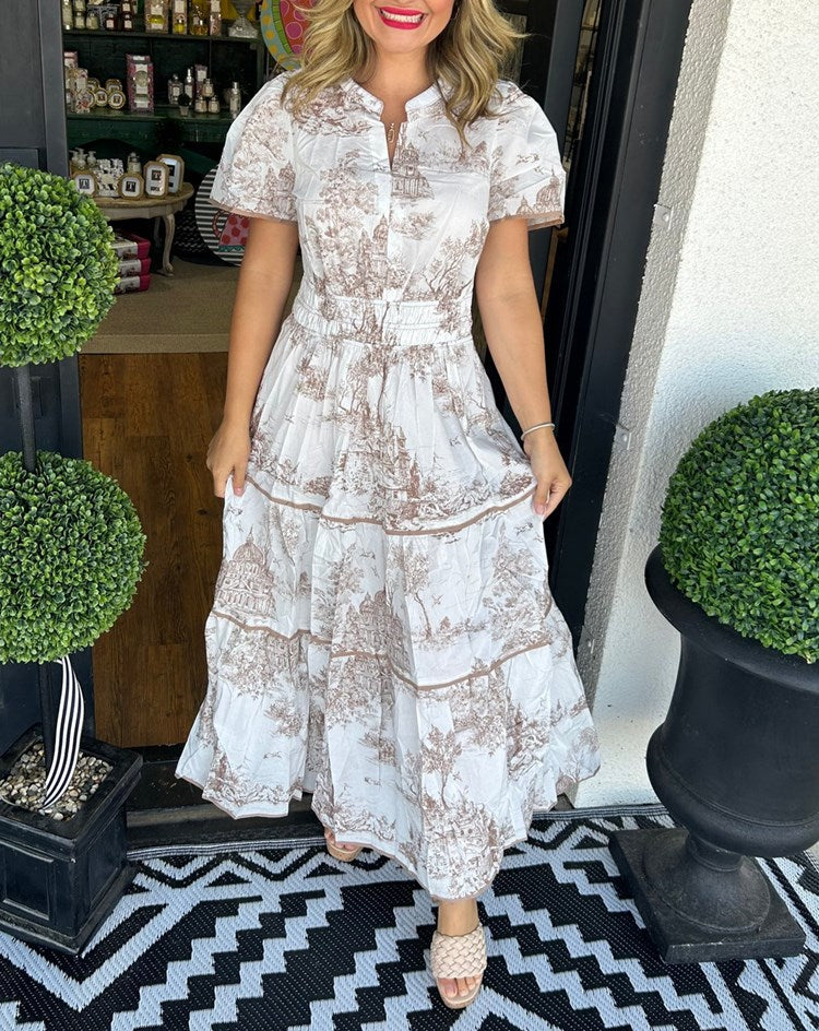 Ortrud | Maxi Dress with Scenic Print