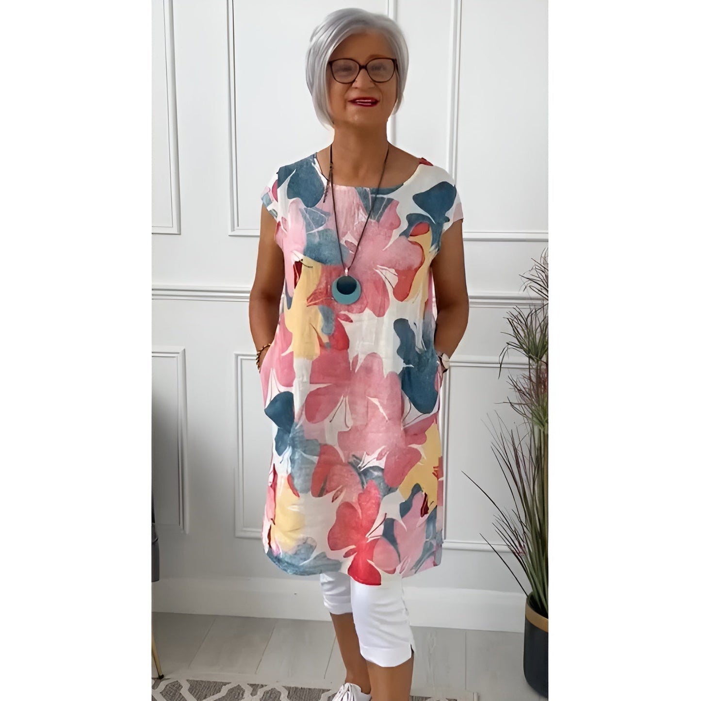 Tonya | Floral Print Pocket Shift Dress