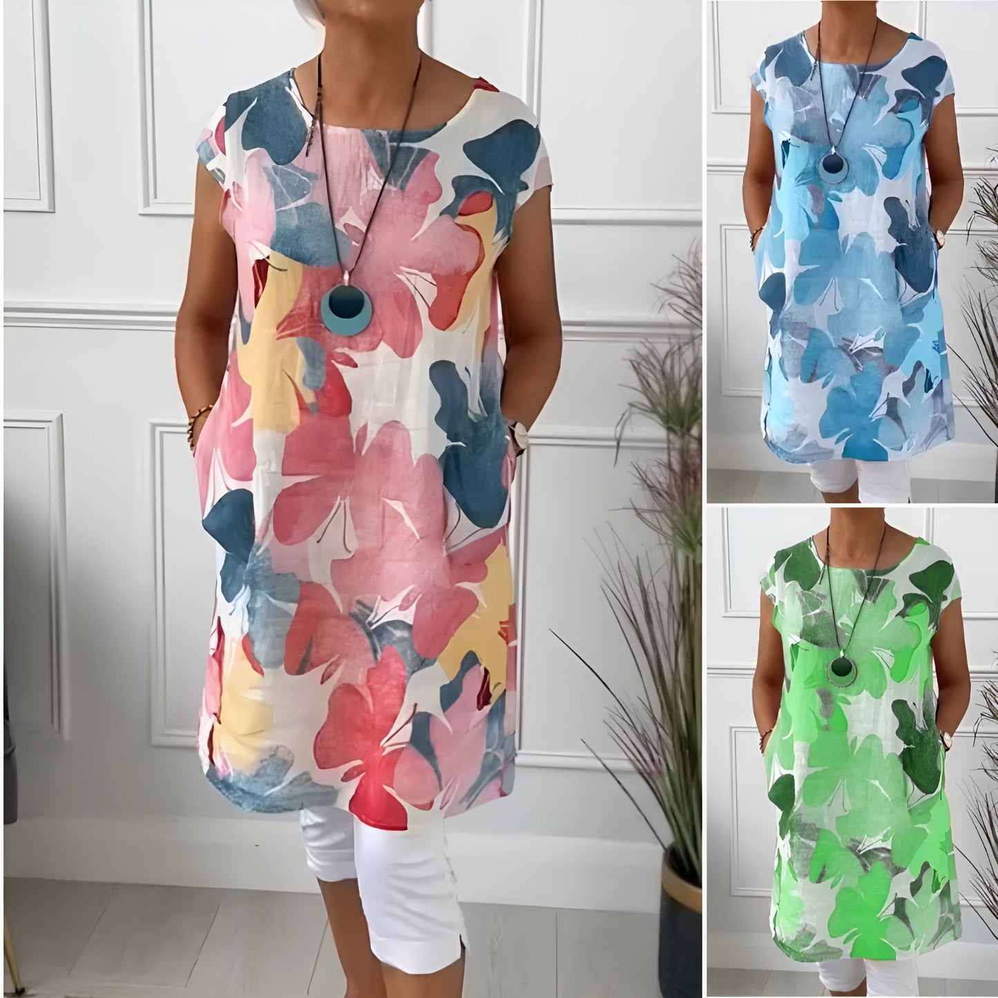 Tonya | Floral Print Pocket Shift Dress