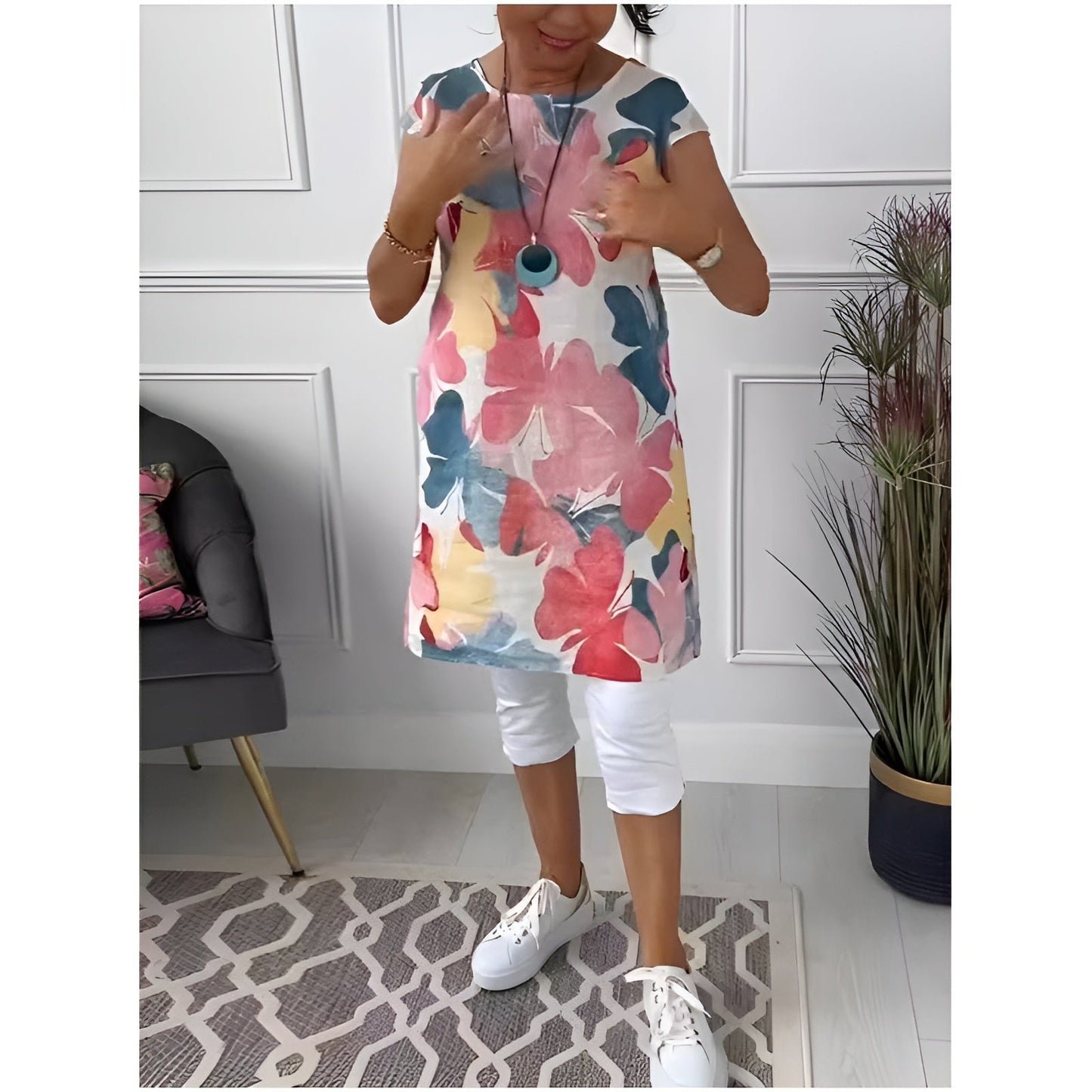 Tonya | Floral Print Pocket Shift Dress
