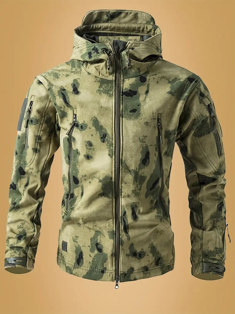 Mikel | Hooded High Collar Camouflage Jacket