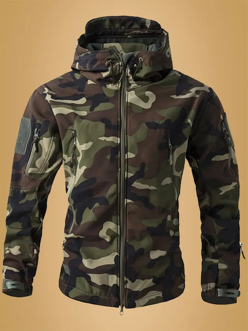 Mikel | Hooded High Collar Camouflage Jacket