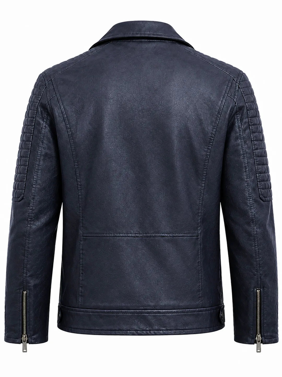 Kathryn | Biker Jacket with Asymmetric Zip and Quilted Sleeves