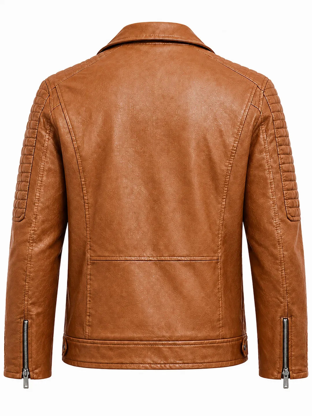 Kathryn | Biker Jacket with Asymmetric Zip and Quilted Sleeves