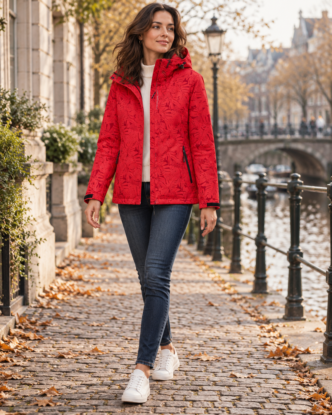 Samruai | Hooded Jacket with Botanical Print
