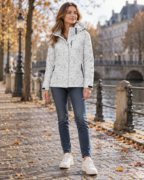 Samruai | Hooded Jacket with Botanical Print