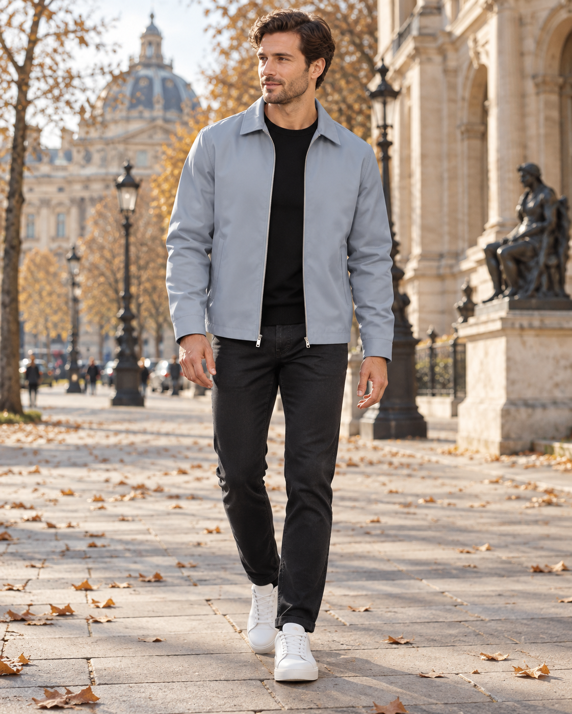 Witthaya | Jacket with Point Collar and Zipper