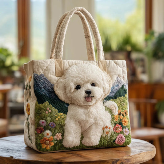 Wilairat | Quilted Dog Print Tote Bag
